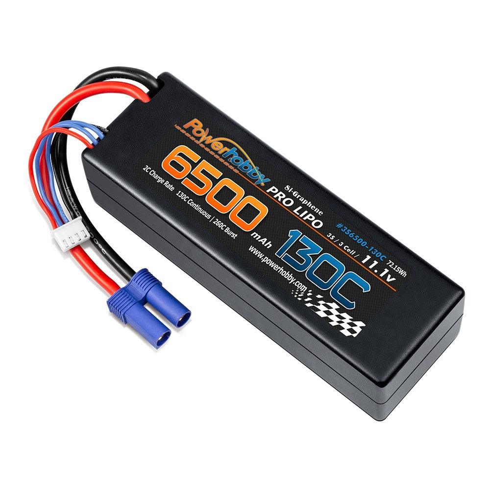 Powerhobby 3S 11.1V 6500mAh 130C Lipo Battery Pack w EC5 Connector Hard Case