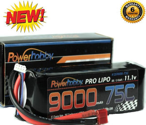 PowerHobby 3S 11.1V 9000mAh 75C Lipo Battery Pack w Deans Plug 3-Cell