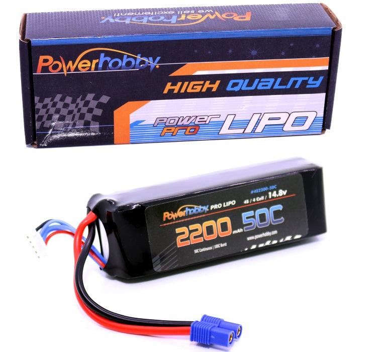 Powerhobby 4s 14.8v 2200mah 50c Lipo Battery w EC3 Plug 4-Cell