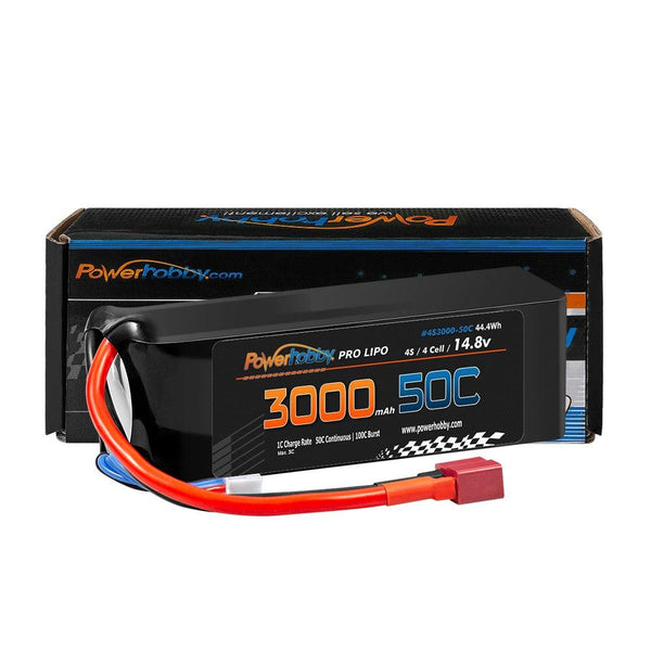Powerhobby 4s 14.8v 3000mah 30C-60C Lipo Battery w Deans Plug 4-Cell