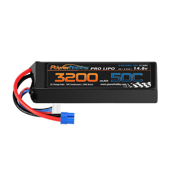 Powerhobby 4s 14.8V 3200mah 50c Lipo Battery with EC3 Plug