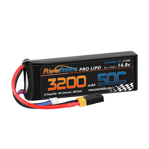 Powerhobby 4s 14.8v 3200mah 50c Lipo Battery w XT60 Plug