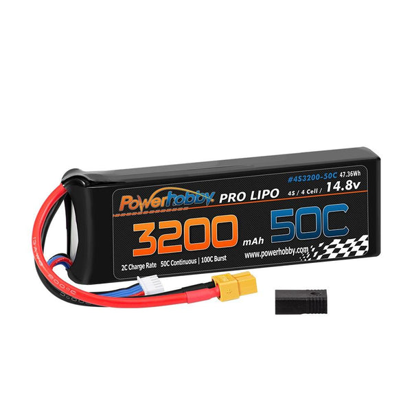 Powerhobby 4s 14.8v 3200mah 50c Lipo Battery w XT60 Plug