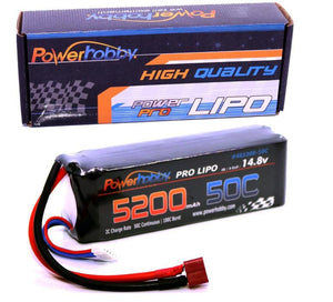 Powerhobby 4S 14.8V 5200mAh 50C Lipo Battery Soft Case 4-Cell w Deans Plug
