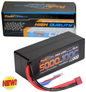 Powerhobby 6s 22.2v 5000mah 100c Lipo Battery w Deans Plug Hard Case 6-Cell