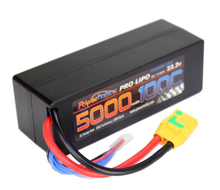 Powerhobby 6s 22.2v 5000mah 100c Lipo Battery w Xt90 Plug Hard Case 6-Cell