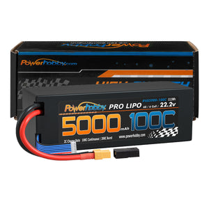 Powerhobby 6s 22.2v 5000mah 100c Lipo Battery w XT60 + Adapter Hard Case 6-Cell