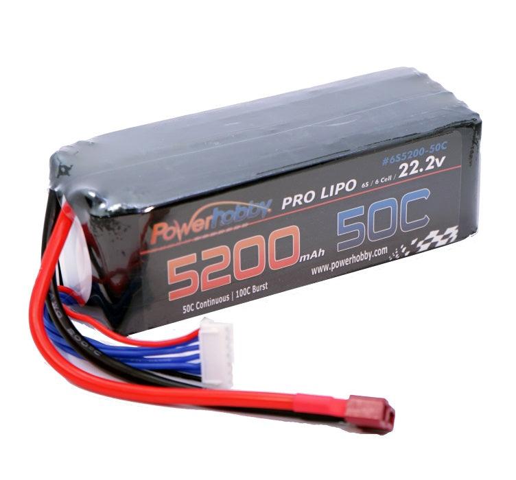 Powerhobby 6S 22.2V 5200mAh 50C Lipo Battery w Deans Plug 6-cell