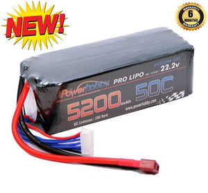 Powerhobby 6S 22.2V 5200mAh 50C Lipo Battery w Deans Plug 6-cell