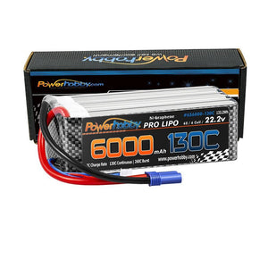 Powerhobby 6s 22.2V 6000mah 130C-260C Lipo Battery With EC5 Plug 6-Cell