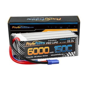 Powerhobby XTREME 6s 22.2V 6000mah 150C-300C Lipo Battery With EC5 Plug 6-Cell