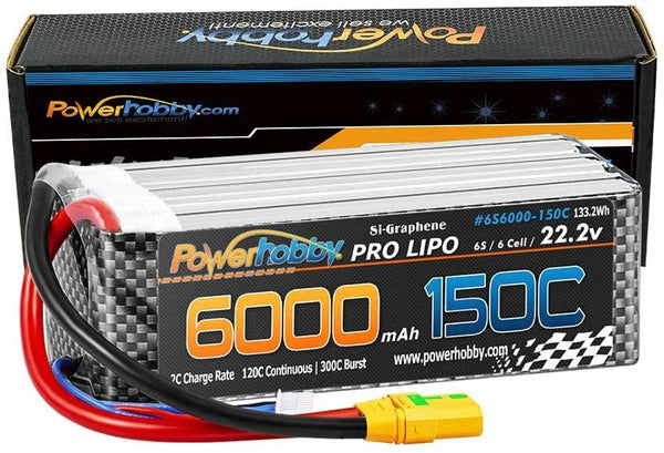 Powerhobby XTREME 6s 22.2V 6000mah 150C-300C Lipo Battery With XT90 Plug 6-Cell