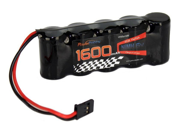 Powerhobby 6V 1600mAh NiMH Flat Battery Pack with Hitec Connector