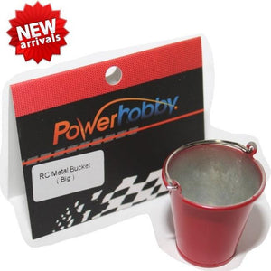 Powerhobby RC Rcok Crawler Scale Accessory large Metal Bucket Red