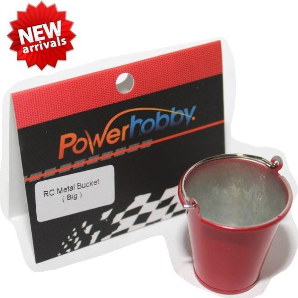 Powerhobby RC Rcok Crawler Scale Accessory large Metal Bucket Red