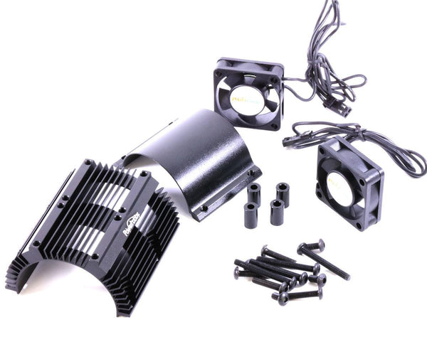 Powerhobby Heat Sink w Twin Turbo High Speed Cooling Fans 1/8 Motors Black