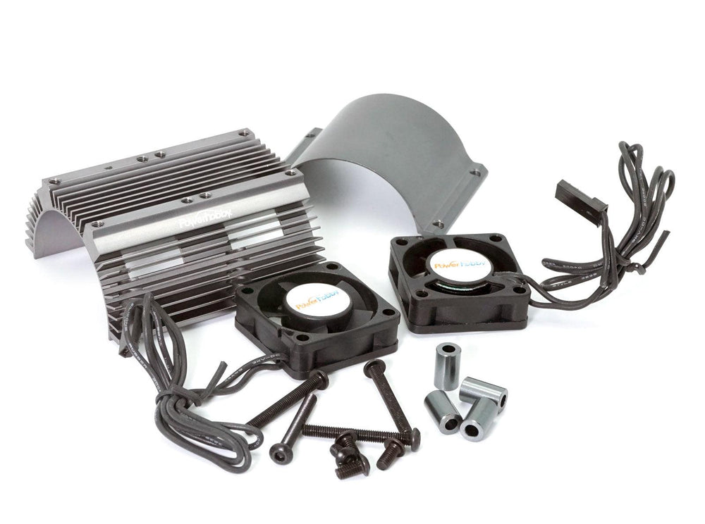 Powerhobby Heat Sink w Twin Turbo High Speed Cooling Fans 1/8 Motors GunMetal