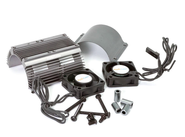 Powerhobby Heat Sink w Twin Turbo High Speed Cooling Fans 1/8 Motors GunMetal