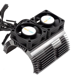 Powerhobby Heat Sink w Twin Turbo High Speed Cooling Fans 1/8 Motors GunMetal