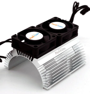 Powerhobby Heat Sink w Twin Turbo High Speed Cooling Fans 1/8 Motors Silver
