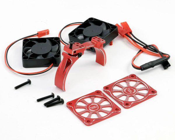 PowerHobby 1/5 Twin Turbo High Speed 40mm Aluminum Cooling Fans Motor Mount Red