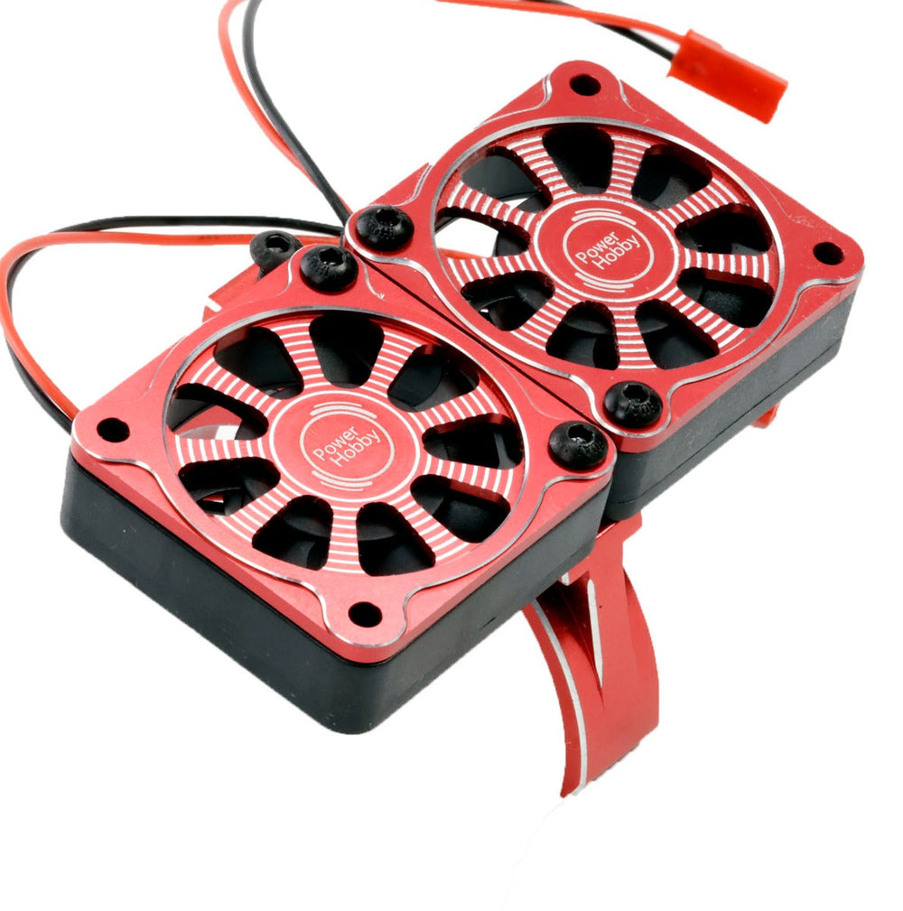 Powerhobby Aluminum Dual High Speed Cooling Fans RED FOR 1/5 Motor