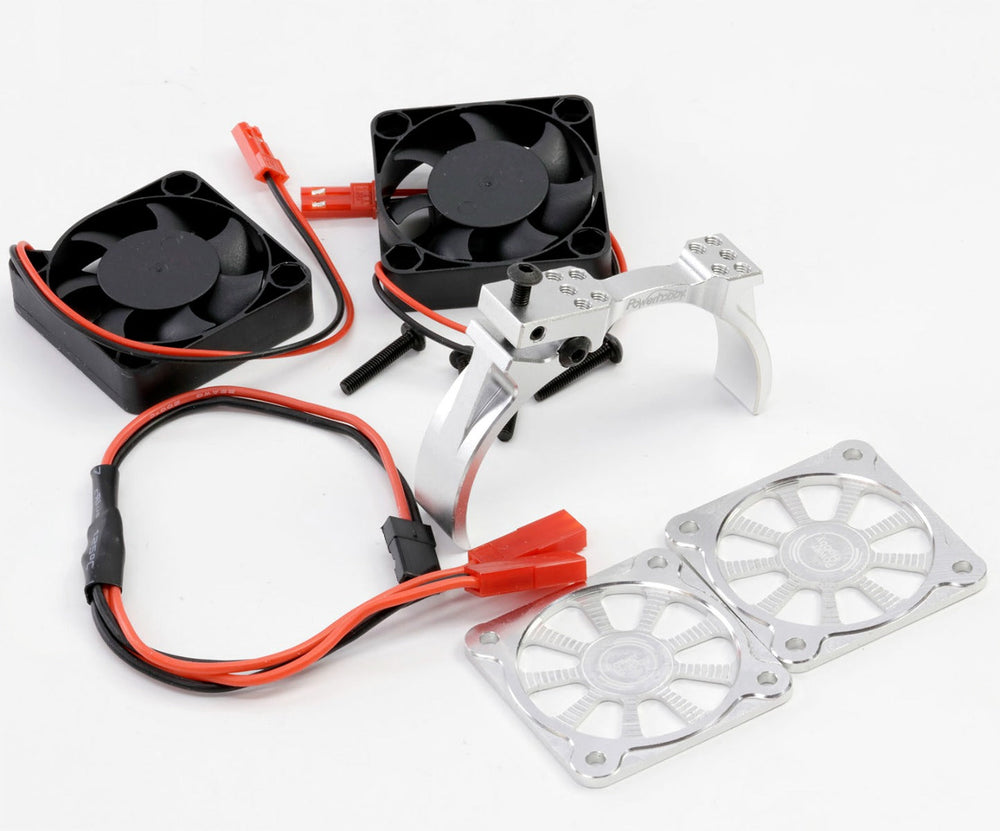 Powerhobby Aluminum Dual High Speed Cooling Fans SILVER Castle Creations 1100kV
