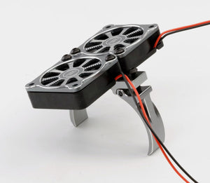 Powerhobby 1/8 Aluminum Heatsink 40mm Dual High Speed Cooling Fans Cover Gunmetal