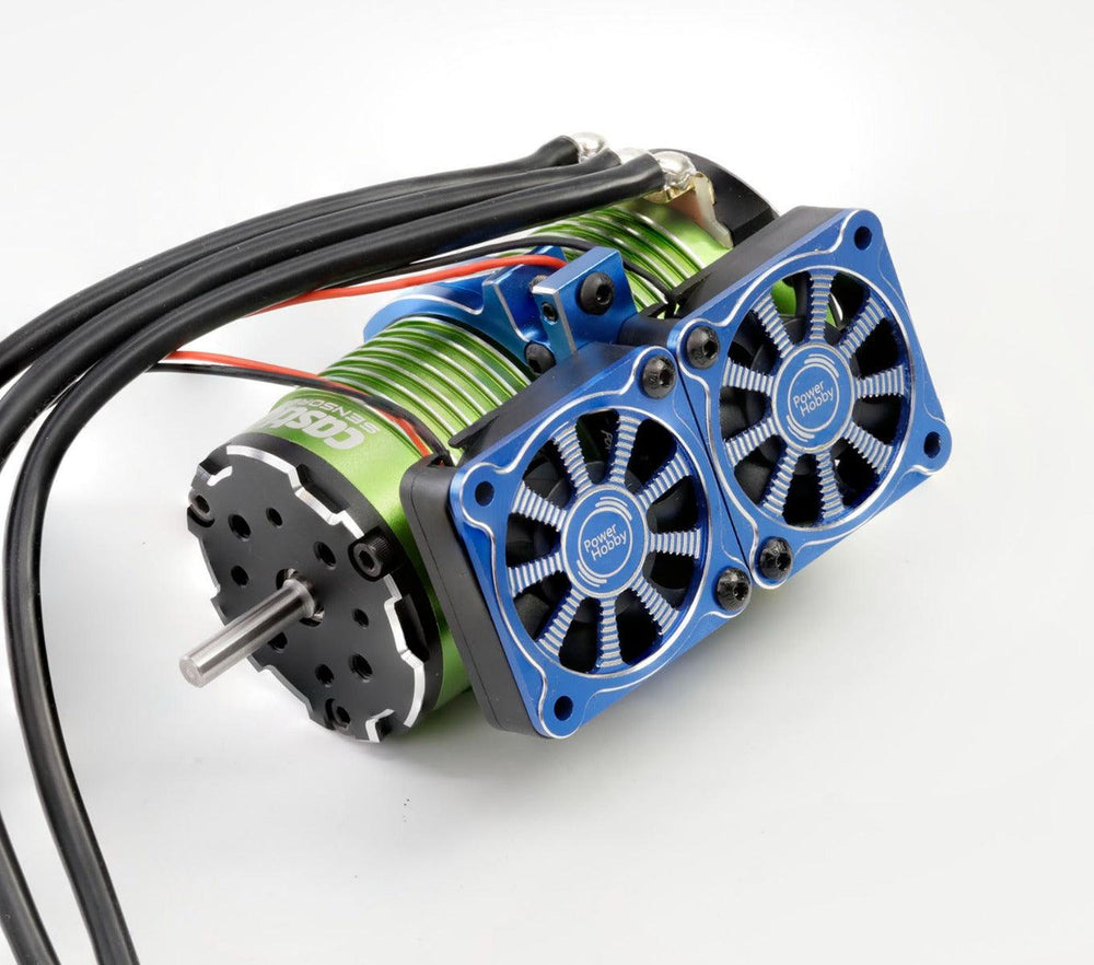 Powerhobby 1/8 Aluminum Heatsink 40mm Dual High Speed Cooling Fans Red