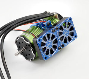 Powerhobby 1/8 Aluminum Heatsink 40mm Dual High Speed Cooling Fans Cover Gunmetal