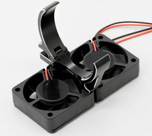 Powerhobby 1/10 Aluminum Heatsink High Speed 30mm Twin Turbo Cooling Fans 28K Black