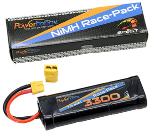 Powerhobby 7.2V 6-Cell 3300mah Nimh Flat Battery Pack XT60 + Adapter