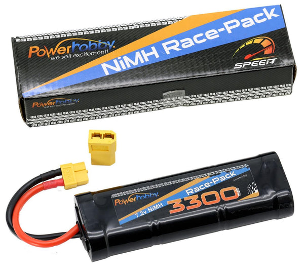 Powerhobby 7.2V 6-Cell 3300mah Nimh Flat Battery Pack XT60 + Adapter