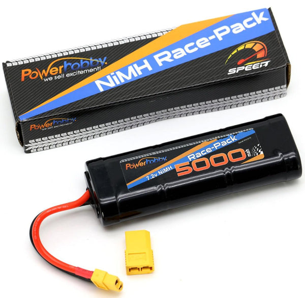 Powerhobby 7.2V 6-Cell 5000mah Nimh Flat Battery Pack w XT60 + Adapter