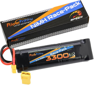 Powerhobby 8.4V 7-Cell 3300mah Nimh Flat Battery Pack w xt60 + Adapter