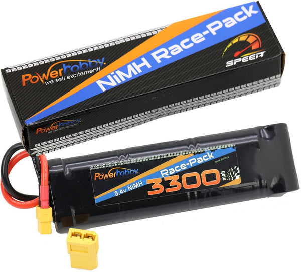 Powerhobby 8.4V 7-Cell 3300mah Nimh Flat Battery Pack w xt60 + Adapter