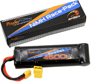 Powerhobby 8.4V 7-Cell 4600mah Nimh Flat Battery Pack w XT60 + Adapter