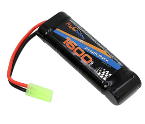 Powerhobby 8.4V 1600mAh Airsoft Battery NiMH Flat Battery Pack with Mini Tamiya