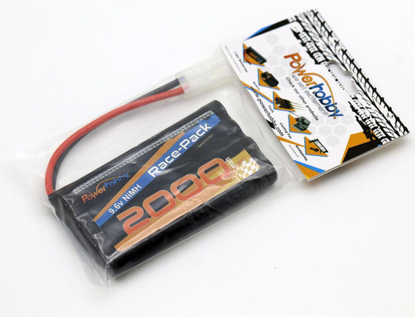 Powerhobby NiMH 9.6V 2000mAh Battery Pack for RC Car, Robots, Security