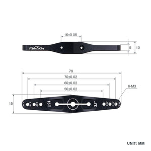 Powerhobby 15T Spline Aluminum Double Horn Arm For 1/5 scale Servo