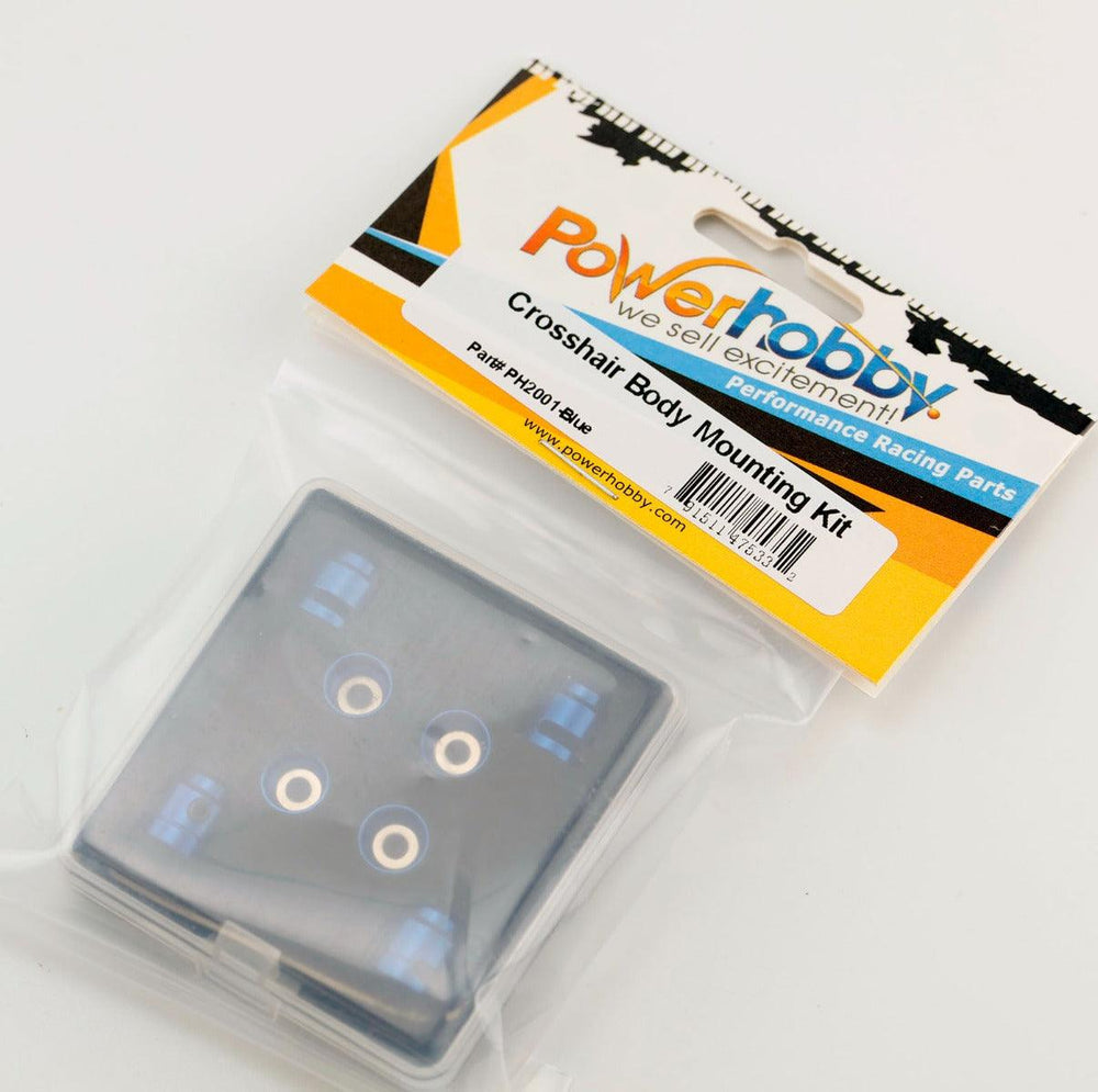 Powerhobby Crosshair Magnetic Body Mount / Mounting Kit 1/10 On Road Car Blue