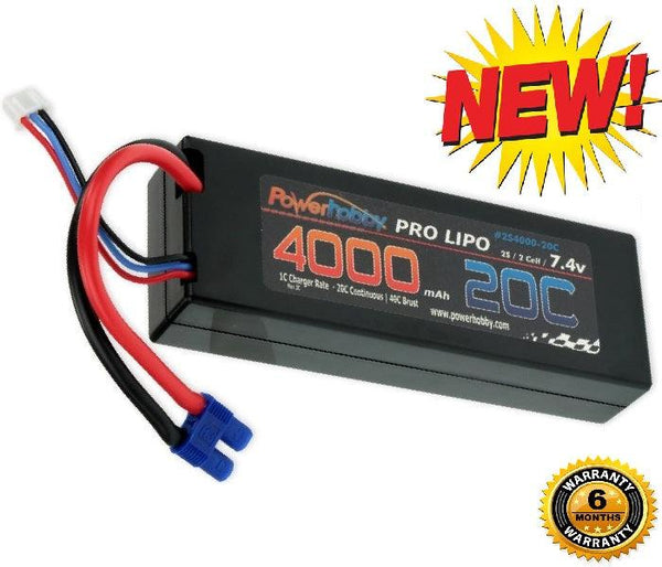 PowerHobby 2S 4000mAh 20C Lipo Battery w EC3 Plug  : Blackjack 24"