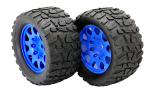 Powerhobby Raptor XL Belted Tires / Viper Wheels (4) FOR Traxxas X-Maxx BLUE