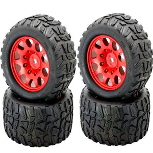 Powerhobby Raptor XL Belted Tires / Viper Wheels (4) FOR Traxxas X-Maxx RED