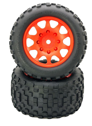 Powerhobby SCORPION XL Belted Tires / Viper Wheels (4) FOR Traxxas X-Maxx ORANGE