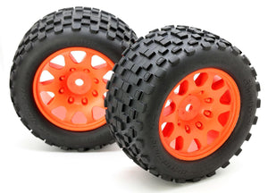 Powerhobby SCORPION XL Belted Tires / Viper Wheels (4) FOR Traxxas X-Maxx ORANGE - Echo Six Hobbies