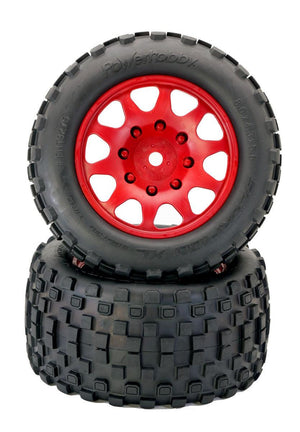 Powerhobby SCORPION XL Belted Tires / Viper Wheels (4) FOR Traxxas X-Maxx RED