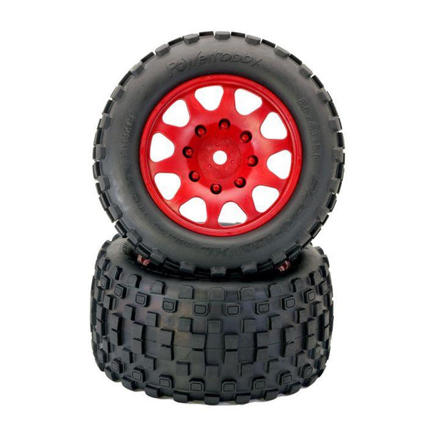 Powerhobby SCORPION XL Belted Tires Viper Wheels (4) Arrma Kraton OUTCAST 8S RED
