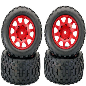 Powerhobby SCORPION XL Belted Tires / Viper Wheels (4) FOR Traxxas X-Maxx RED