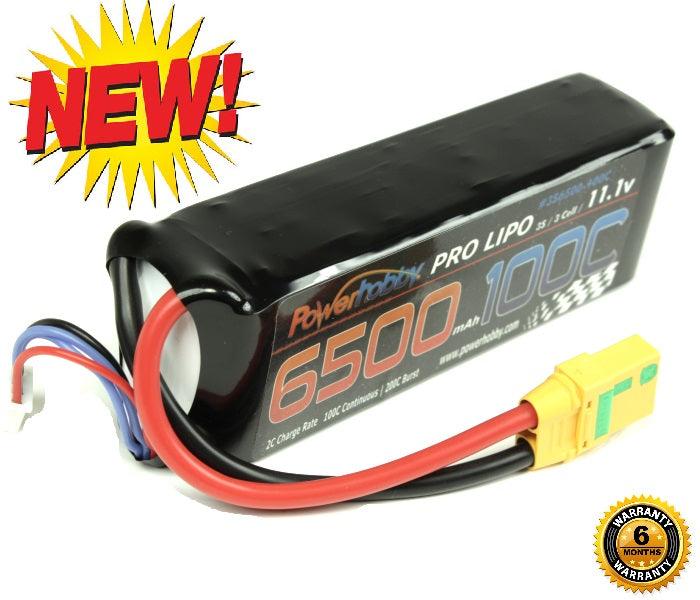 Powerhobby 3S 11.1V 6500mAh 100C Lipo Battery Pack w XT90 Connector Soft Case